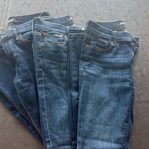 Three pair Mid Rise Legging Express Jeans, 4 R,
